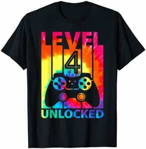 【送料無料】4歳4歳の誕生日のゲーマーのネクタイは男の子のための誕生日のギフトを染める Tシャツ