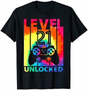 21歳の21歳の誕生日のゲーマーのネクタイは男の子のための誕生日のギフトを染める Tシャツ