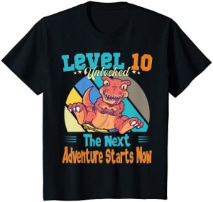 キッズ 恐竜10歳の誕生日 - ゲーマーの恐竜レベル10年 Tシャツ