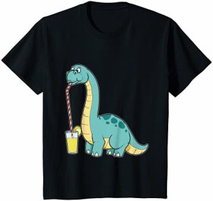 【送料無料】キッズ 面白いレモネード恐竜ソーダポップディノサマーブロントサウルス Tシャツ