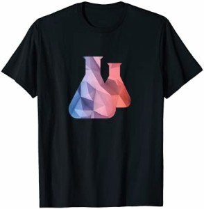 女の子のためのカラーブロックビーカーピンクサイエンスSTEM Tシャツ