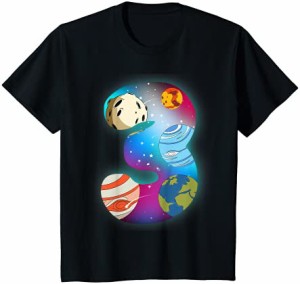 【送料無料】キッズ SPACE BIRTHDAY 3rdシャツ 3歳 誕生日プレゼント 男の子 3歳 Tシャツ