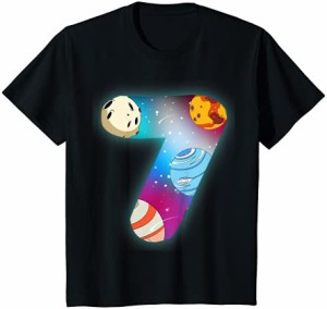 キッズ I AM 7 シャツ 7歳 誕生日 男の子 プレゼント 7歳 宇宙 Tシャツ