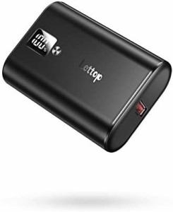 モバイルバッテリー Lettop 18W PD出力対応 大容量 10000mAh 軽量 小型 PD & QC3.0 USB-C出入力ポート+USBポート LCD残量表示 最大3A出力