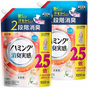 【大容量】ハミング消臭実感 ヨーロピアンジャスミンソープの香り 詰め替え 1000ml×2個 動くたび、汗をかくたび2段階消臭