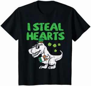 【送料無料】キッズ 私は心を盗むT-レックス恐竜恐竜セントパトリックスデーボーイズキッズ Tシャツ