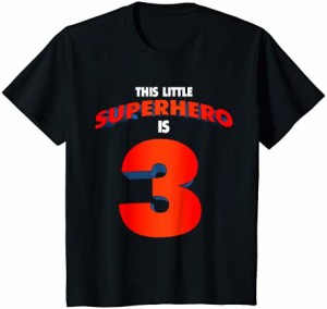 キッズ このリトルスーパーヒーローは3歳のヒーロー3歳の誕生日です Tシャツ