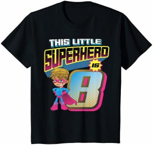 キッズ このリトルスーパーヒーローは8歳のヒーロー8歳の誕生日です Tシャツ