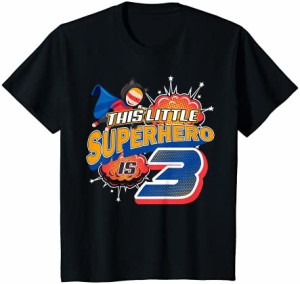 キッズ このリトルスーパーヒーローは3歳のヒーロー3歳の誕生日です Tシャツ