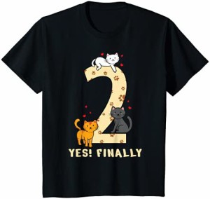 キッズ 2歳の誕生日 女の子へのギフト 猫 Tシャツ