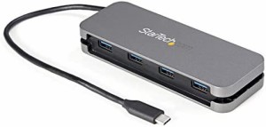 StarTech.com 4ポートUSB-Cハブ/4x USB-A/5Gbps USB 3.2/3.1 Gen 1準拠Type-Cハブ/バスパワー対応/28.5cmケーブル HB30CM4AB ブラック、