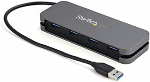 StarTech.com 4ポートUSB 3.0ハブ/USB-A - 4x USB-A/SuperSpeed 5Gbps USB 3.1 Gen 1対応Type-Aハブ/USBバスパワー/28cmケーブル HB30AM4