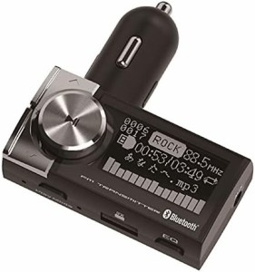 カシムラ Bluetooth FMトランスミッター イコライザー AUX MP3プレーヤー付 大画面液晶 microSD USBメモリ対応 ハンズフリー グライコ表