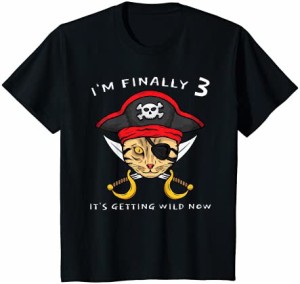 キッズ 3歳の誕生日プレゼント海賊少年 ネコ Tシャツ