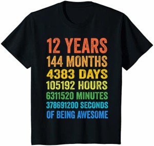 キッズ Vintage 12th Birthday Shirt Gift 12 Years Old Being Awesome Tシャツ