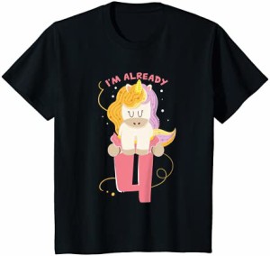 キッズ ユニコーンTシャツ 女の子のためのIキッズ4歳の誕生日ガール Tシャツ