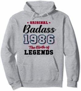 35歳の誕生日プレゼント Badass Legend 198635歳プレゼント パーカー