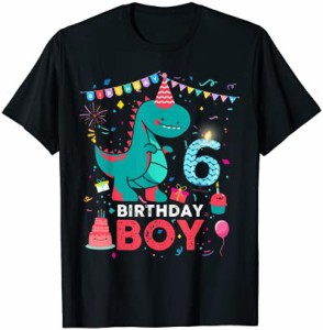 6th Birthday Boy Shirt | Birthday Dinosaur Tシャツ