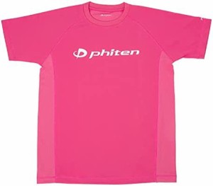 phiten(ファイテン) RAKUシャツ SPORTS (SMOOTH DRY) 半袖 ピンク/白ロゴXO