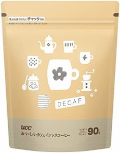 UCC おいしいカフェインレスコーヒー袋 90g (EC限定) デカフェ・ノンカフェイン インスタント