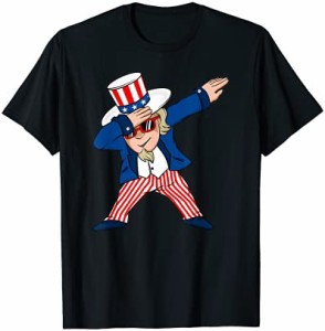 Funny 4th of July Kids Boys Men Dabbing Uncle Sam Dab Dance Tシャツ