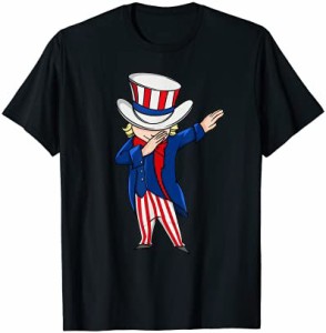 Funny 4th of July Kids Boys Men Dabbing Uncle Sam Dab Dance Tシャツ