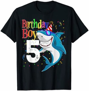 キッズ 5歳の誕生日 男の子 シャークシャツ ジョーソム 5シャツ ボーイズ Tシャツ