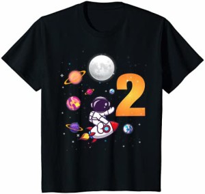 キッズ 2歳の誕生日の男の子宇宙飛行士2歳のロケット私は2歳です Tシャツ