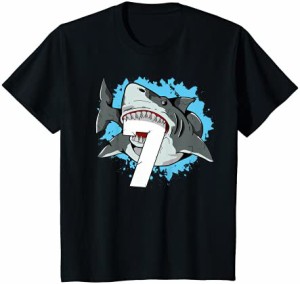 キッズ サメ鮫7歳の誕生日の男の子7 Tシャツ