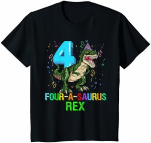 キッズ 4歳 男の子 4歳の誕生日 恐竜ギフト フォーアサウルス Tシャツ