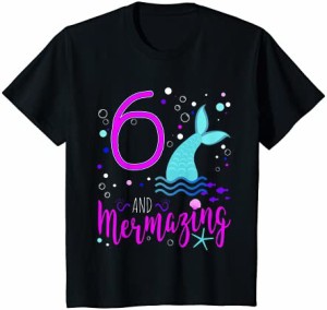 キッズ マーメイド ガールズ 6歳の誕生日 6歳 人魚 パーティーギフト Tシャツ