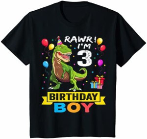 キッズ 3 Year Old Shirt 3rd Birthday Boy T Rex Dinosaur Tシャツ
