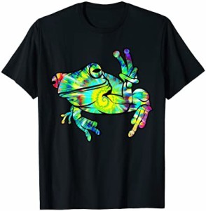 Cool Peace Frog タイダイTシャツ ボーイズ ガールズ Tシャツ