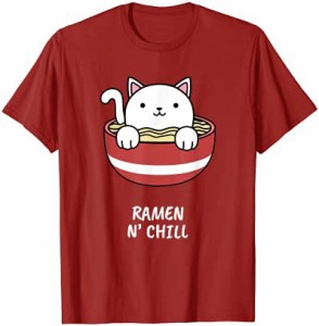 かわいい日本アニメ猫ラーメンTシャツ キッズ ガールズ 日本Tシャツ Tシャツ