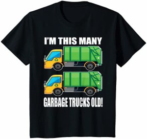 キッズ 2 Year Old Gbage Truck 2歳の誕生日シャツ 幼児 男の子用 Tシャツ