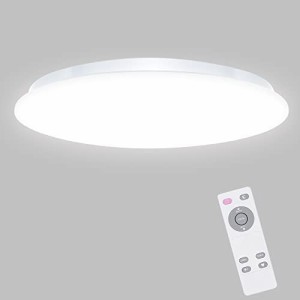 aurogeek LEDシーリングライト 薄型 調光タイプ 天井照明 ~6畳 昼白色 2600lm 照明器具 リモコン付き 明るさメモリー機能 30分/60分 タイ