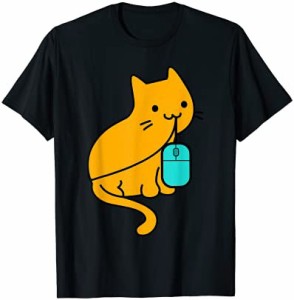 猫ゲーマーとPCゲーミングマウス Tシャツ