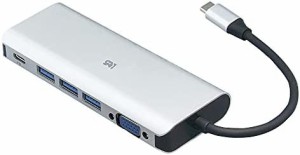 ラトックシステム USB Type-C マルチアダプター(VGA・PD・USBハブ) RS-UCVGA-PHA シルバー