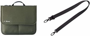 リヒトラブ CORDURA フラットポーチ M オリーブ + ショルダーベルト スマートフィット ブラック 幅20mm