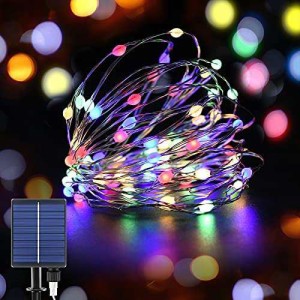 【大玉ビーズ】 LED イルミネーションライト ソーラー ストリングライト クリスマスツリーライト 超明るい IP65防水 屋外 室内 20M 200球