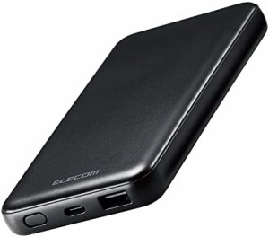 エレコム モバイルバッテリー 10000mAh 大容量 ( USB PD対応 ) 20W Type-C×1 / USB-A×1 【 iPhone / Android 各種対応 】 PSE認証 ブラ