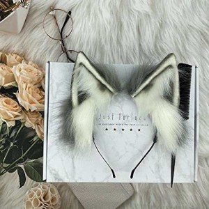 Agymo Handmade Cat Ears Headband Cosplay, Animal Headdress, Fox Werewolf Ear, Halloween Clothes Headdress