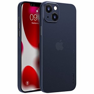 iPhone 13対応ケース 0.3?o超薄型 memumiR 全面保護カバー 指紋防止 傷付き防止 6.1インチ 人気ケース・カバー (マットブルー(半透明)