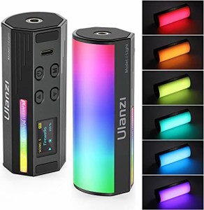 Ulanzi マグネット式 LEDビデオライト 360°RGB撮影用ライト ハンドヘルドライト 撮影用ライト ビデオカメラ用棒型 RGBスティックライト