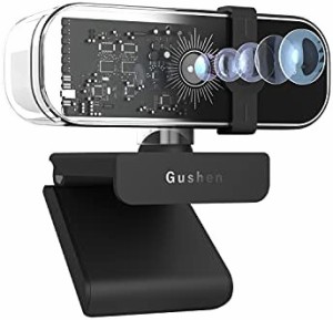 【送料無料】Gushen ウェブカメラ 4K UHD 1200万画素 - WEBカメラ 自動調光補正/モーショントラッキング/高速オートフォーカス/マイク付