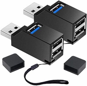 サムコス USBハブ 3ポート 2個セット 超小型 USB3.0＋USB2.0コンボハブ バスパワー ポート拡張 usbハブ USBポート 高速 軽量 携帯便利 ブ