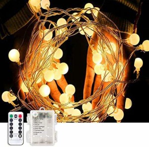 LED イルミネーションライト ストリングライト フェアリーライト 8モード 電飾led 5m 50球 電球色 電池式 屋外防水 クリスマス/ハロウィ