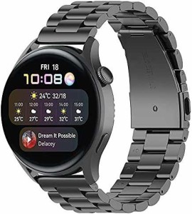 Miimall For Huawei Watch GT3 46mm/3 /3 Pro バンド22mm Huawei Watch GT 46mm/GT 2 46mm/GT 交換バンド 金属 高級ステンレス 調節可能