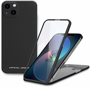 クリスタルアーマー iPhone 13 ケース ガラスフィルム 液晶保護 一体型 全面保護 Ultra Light 360 BLACK PEI24-UL-BK