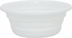 パール金属 折りたたみ式 洗面器 小 ホワイト 洗い桶 湯おけ バケツ たらい AZ-5604